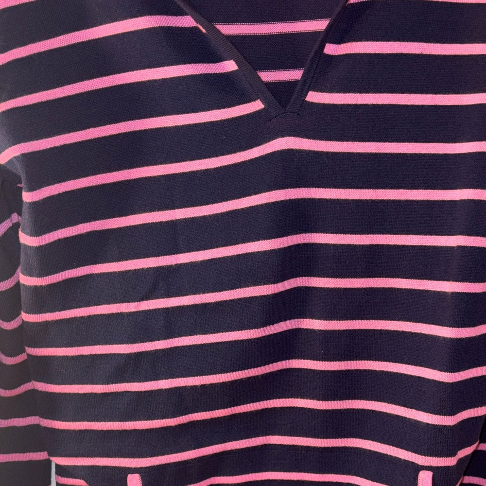 Lilly Pulitzer Navy and Pink‎ Striped Sweater M - Picture 4 of 10